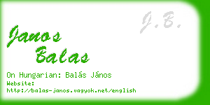 janos balas business card
