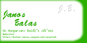 janos balas business card